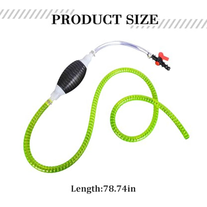 Car Gasoline Siphon Hose Pump, Portable High Flow Fuel Transfer Pump with PVC Hose, Manual Hand Siphon Accessories for Gas Oil Petrol Diesel Fluid Water, Universal for Most Vehicles (5.09FT) - size: 5.09FT