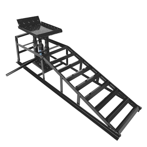 1 Pack 5T 10000lbs Hydraulic Car Ramps Low Profile Car Lift Service Ramps Truck Trailer Garage Lift Height Range 9.8" to 15" Hydraulic Vehicle Ramps Black - size: 1PC-Black
