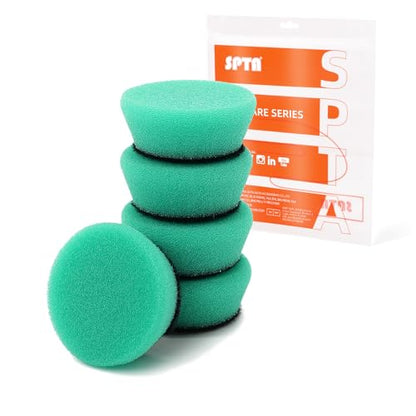 SPTA Green T120 Heavy-Cut Mini Polishing Foam Pad, 5Pcs 1.3inch/32mm Sponge Polishing Buffing Pads, Car Foam Detail Polishing Pad Kit for Car Detail Polishing, Small Area Polishing -FPTSS1G - color: 5Pcs Green T120 Heavy-Cut Pad, size: 1.3 Inch (32mm)