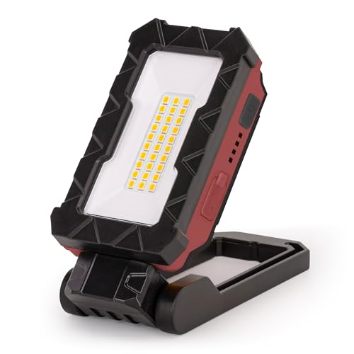 LUTEC Rechargeable Work Light, 1000 Lumens LED Magnetic Light with Magnetic Base and Hanging Hook，360°Rotate and 200°Swivel for Car Repair, Emergency and Camping (Red) - color: Red, size: 1 Pack