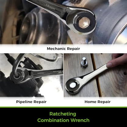 Der Erwachte 6-Piece Ratcheting Wrench Set | Metric Ratcheting Tubing Wrench Set, 10-17mm, 72-Tooth Gear, CR-V Steel, with Organizer Bag, Gifts for Men - size: 6PC Metric ratcheting