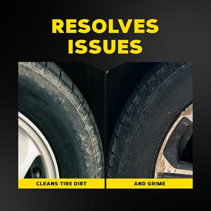 Meguiar's Hot Shine Tire Foam - High Goss Tire Shine that Cleans, Shines, and Protects in One, Deep, Black Shine with Conditioners and UV Protection to Help Keep Tires Looking Like New, 19 Oz Aerosol - size: 1-pack