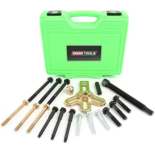 OEMTOOLS 37187 Harmonic Balancer Puller Kit, Removes Harmonic Balancers, Dampers, Puller Tool for Use with GM 3300 & 3800 V6 Engines, Includes Metric and SAE Bolts - style: Puller Kit Green Case