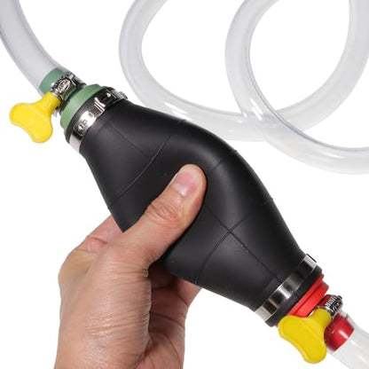 Gas Siphon Kit Hand Pump with Rubber Hose and Iron Switch for Extracting Gasoline and Oil in Emergency Situations, Portable Gasoline Transfer Pump for Car Use,