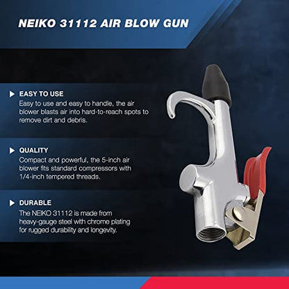 Neiko 31112 Air Blow Gun Nozzle Set, Air Compressor' Air Gun W/ 5 Interchangeable Nozzles, Air-Compressor Accessories Tools Air Gun, Air Blower Gun - style: Air Blow Gun with 5 Nozzles