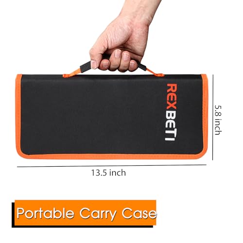 REXBETI 25Pcs Metal File Set, Premium Grade T12 Drop Forged Alloy Steel, Flat/Triangle/Half-round/Round Large File and 12pcs Needle Files with Carry Case, 6pcs Sandpaper, Brush, A Pair Working Gloves - style: 25PCS