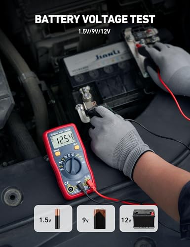 AstroAI DM130B 4000 Counts Digital Multimeter, Auto-Ranging DMM with Capacitance Measurement, Dedicated 1.5V/9V/12V Battery Tester, Measures AC/DC Voltage Current Amp Resistance, NCV, CAT III 600V