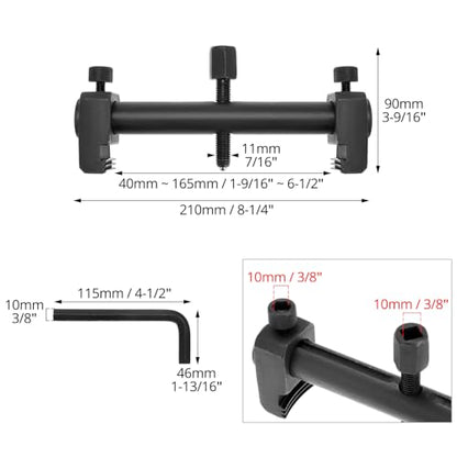 QWORK Universal Ribbed Drive Pulley Crankshaft Remover Tool Puller with Low Profile Arms for Restricted Engine Bays – 6.3” Max Jaw Opening