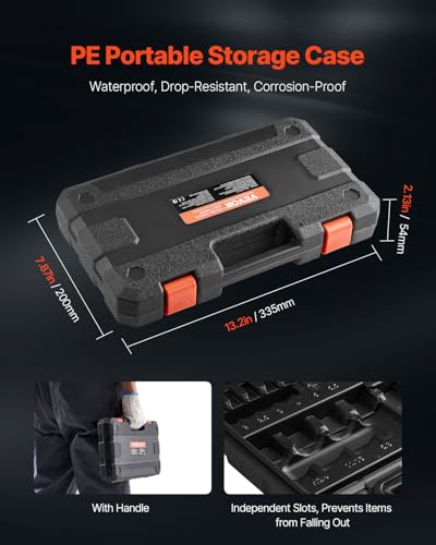 VEVOR Hex Bit Socket Set, 32-Piece, S2 Alloy Steel and Cr-V Steel, Standard SAE and Metric, 1/4 in, 3/8 in, and 1/2 in Drives, with Enhanced Storage Case, Allen Socket Set for Mechanics, Auto Repair - style: 32 PCS Hex