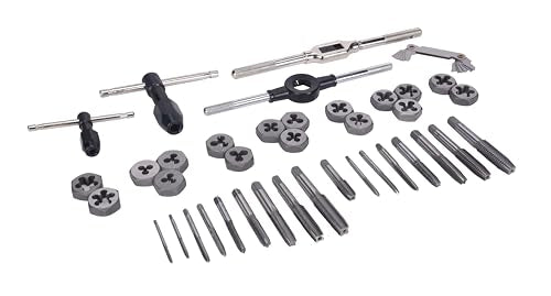 Century Drill & Tool 98900 Fractional Tap and Die Set, 40-Piece, Steel - size: 40-Piece
