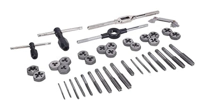 Century Drill & Tool 98900 Fractional Tap and Die Set, 40-Piece, Steel - size: 40-Piece