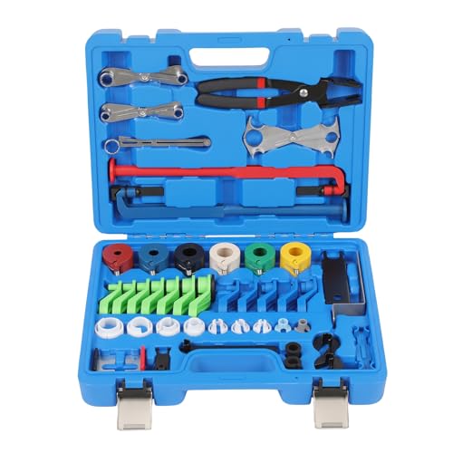 45PCS Master Quick Disconnect Tool Set,Fuel Line Disconnect Tool Kit for Automotive A/C,Fuel & Transmission Systems,Universal Line Removal & Separator Tools Fit for GM,Fit for Ford, Fit for Chrysler