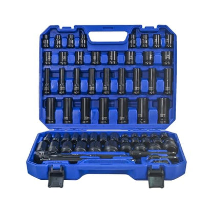 Air Tool and Accessories Kit Steel Black,Blue 66-Piece Pneumatic Set Garage Shop & Reliable