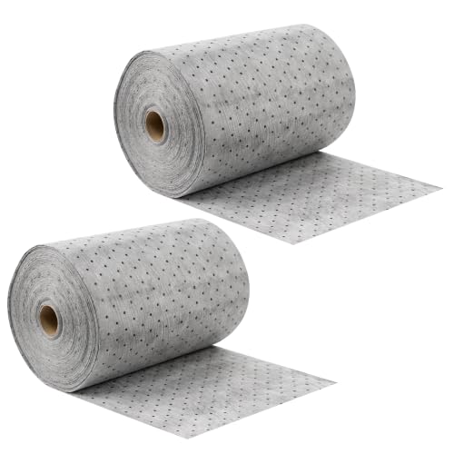 Oil Absorbent Mat Roll, 3 oz Oil Absorbent Pads 15" x 150' 2 Roll | Oil and Water Absorbent Pads, Oil Cleanup Absorbers for Leaks & Drips, Spill Mat Roll for Industrial Garage Workshop - color: Gray-2 Rolls, size: 15" W x 150' L, 3 OZ