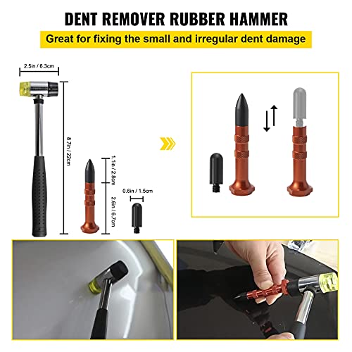 VEVOR Rods Dent Removal Kit, 20 Pcs Paintless Dent Repair Rods, Stainless Steel Dent Rods, Whale Tail Dent Repair Tools, Professional Hail Dent Removal Tool For Minor Dents, Door Dings And Hail Damage - style: 20 Pcs with 10 Rods