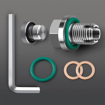 1/2-20 Double Oversize Piggyback Oil Drain Plug, Stainless Steel Self Tapping Oil Pan Thread Repair Kit - size: 1/2-20 x 15mm