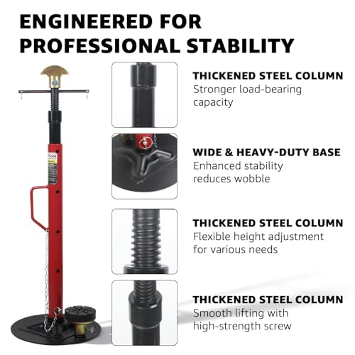 BESTOOL 1.5-Ton (3000Ibs) Underhoist Support Stand with Handle, Adjustable Height 30.7'' to 70.8'', Multi-Functional Topped Adapter, Easy Switching, Supporting Vehicle Components（US Patented） - color: 1.5 Ton Underhoist Stand