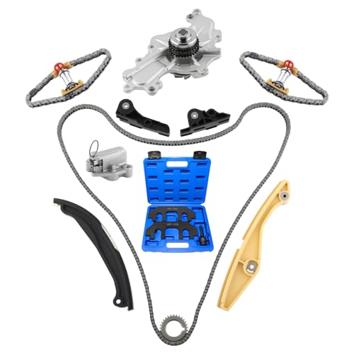AT4Z-6268-A Engine Timing Chain Kit w/3.5 Timing Tool Kit for Ford F150/Explorer Mustang/Edge/Taurus/Transit-150&for Lincoln MKS/MKZ/MKX 3.5L 3.7L V6 3496cc 3726cc BL3Z-6268-A Water Pump Set - color: 3.5L/3.7L V6 (2011–2019), size: AT4Z-6268-A w/3.5 Timin