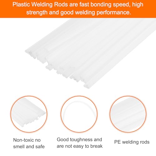 MECCANIXITY 30pcs 13 Inch Plastic Welding Rods PP Welding Strips Welder Rods for Car Bumper, Kayak Repair, Plastic Welder, White - color: White