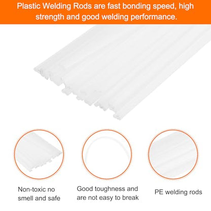MECCANIXITY 30pcs 13 Inch Plastic Welding Rods PP Welding Strips Welder Rods for Car Bumper, Kayak Repair, Plastic Welder, White - color: White