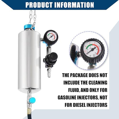Fuel Injection Systems Cleaning Tools for Petrol EFI Throttle/Front Fuel System Cleaner Kit 600ML 140PSI C80 for Car/Durable Metal / 1Set Silver Tone