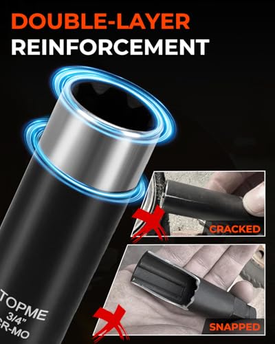 3 Piece 7 Point Spline Lug Nut Socket | 5/8",11/16",3/4" for M14x1.5,M14x1.75,M14x2 lug nuts,for Easy Removal of Lug Nuts on Aftermarket Wheels