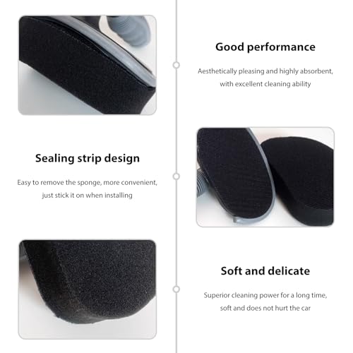 2PCS Car Tire Shine Applicator, High-Density Sponge Tyre Dressing Applicator Pad with Curved Handle & 2 Sponges, Reusable Wheel Polishing Brush Auto Detailing Foam for Applying Tire Shine - color: 2pcs+2 Sponges