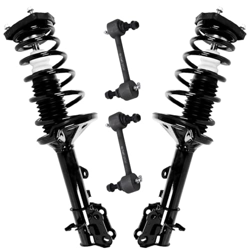 Detroit Axle - Rear Struts Sway Bars for Hyundai 2003-2008 Tiburon, 2004 2005 2006 2007 Struts with Coil Spring Assembly Sway Bar End Links Replacement Suspension Kit [Except Sport Suspension] - size: 4QS50676/ sway kit