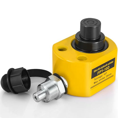 10T 1.0" Stroke Hydraulic Cylinder Portable Low Profile Jack Sets Multi-Acting Porta Power Ram Jack Kits Lifting Cylinder
