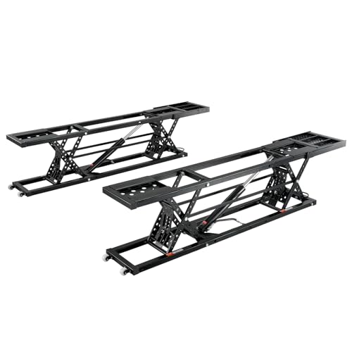 VEVOR Portable Car Lift - 7,000 LBS Capacity, 26.8" Max. Height, Heavy-Duty Carbon Steel Truck Lift with 120V Power Unit | 26.8" Max Height, Extended-Length Plates, Heavy-Duty Carbon Steel, 120V Power Unit, For Home Garage Shop