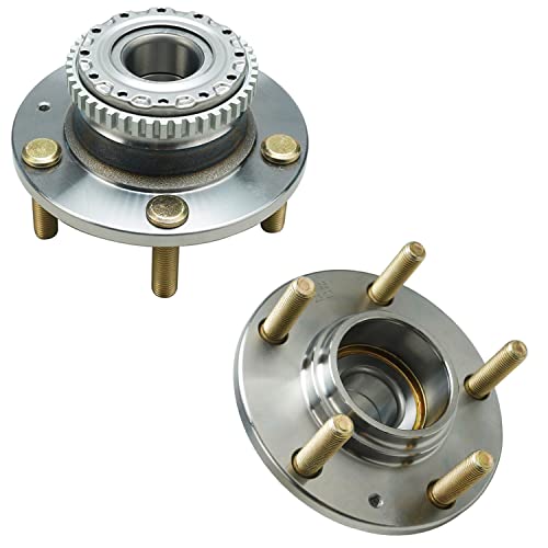 Detroit Axle - 5-Stud Rear Wheel Bearing Hubs Assembly for 2001 Hyundai Tiburon [w/4-Wheel ABS], 2 Wheel Bearings and Hubs Replacement Pair Set - style: 512198-DA x2/Pair