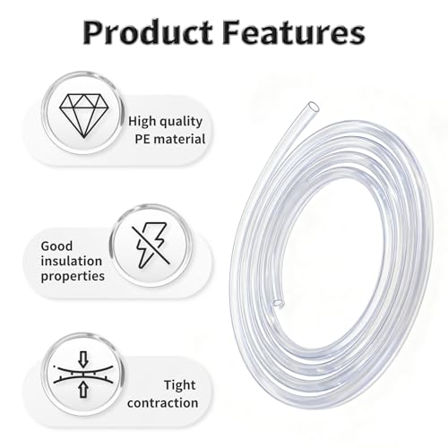 1M Heat Shrink Tubing, 1.5mm OD, 2:1 Ratio, Clear | Polyolefin Shrinkable Tube, Waterproof Electrical Insulation Tubing, for Wire Cable and Electronic Component Protection - size: 1M Φ1.5 Clear