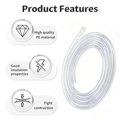 1M Heat Shrink Tubing, 1.5mm OD, 2:1 Ratio, Clear | Polyolefin Shrinkable Tube, Waterproof Electrical Insulation Tubing, for Wire Cable and Electronic Component Protection - size: 1M Φ1.5 Clear