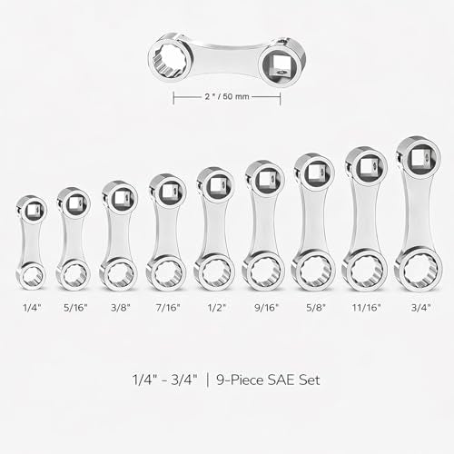 Torque Adapter Set, 9-Piece Torque Wrench Extension Set SAE Wrench Set for Automotive & Mechanical Repair 1/4"-3/4" (SAE) - style: SAE