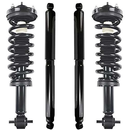 Detroit Axle - 4WD Struts Shock Absorbers for 2015-2020 Ford F-150, 2 Complete Front Struts w/Coil Spring, 2 Rear Shock Absorbers Assembly 2016 2017 2018 2019 Replacement - size: 4AQ47100/ strut shock kit