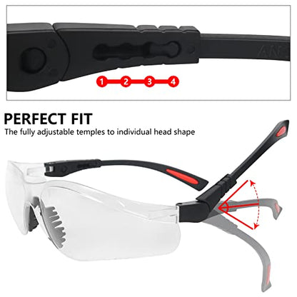 AntiFog Shooting Glasses ANSI Z87.1 Eye Protection for Indoor Oudoor - color: Clear Lens