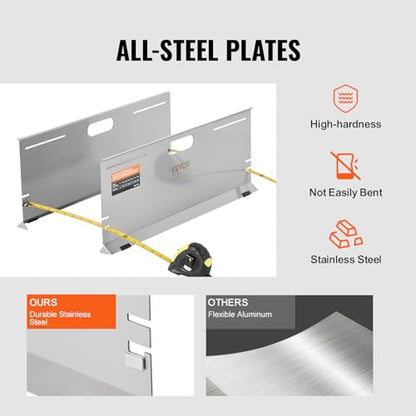 VEVOR Wheel Alignment Tool, 2-Pack Alignment Tool Toe Plates, Stainless Steel Toe Angle Measurement Tool Plate, 4 Alignment Rods and Magnetic Slots, Includes Measuring Tapes & Conversion Chart