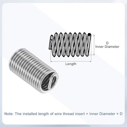 PATIKIL Wire Thread Inserts 1/4-28 UNF 1D 6.4mm, 20Pcs 304 Stainless Steel Helical Coiled Wire Screw Threaded Sleeve Sheath for Mechanical Equipment Automotive Repairs - size: 1/4-28 UNF, 6.4mm