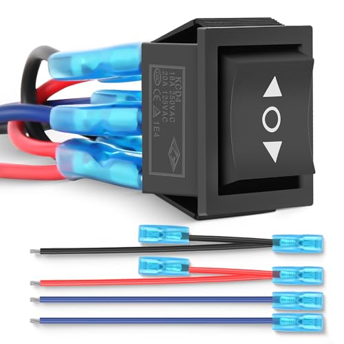 Nilight 6Pin Momentary Polarity Reverse Switch On Off On DPDT 3 Position 20A 12VDC 125VAC Motor Control Automatic Reset for Boat Automotive RV Jack Power Toggle w/Jumper Wire - color: Polarity Reverse Switch