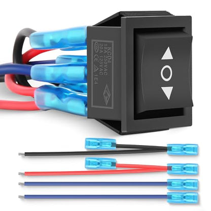 Nilight 6Pin Momentary Polarity Reverse Switch On Off On DPDT 3 Position 20A 12VDC 125VAC Motor Control Automatic Reset for Boat Automotive RV Jack Power Toggle w/Jumper Wire - color: Polarity Reverse Switch