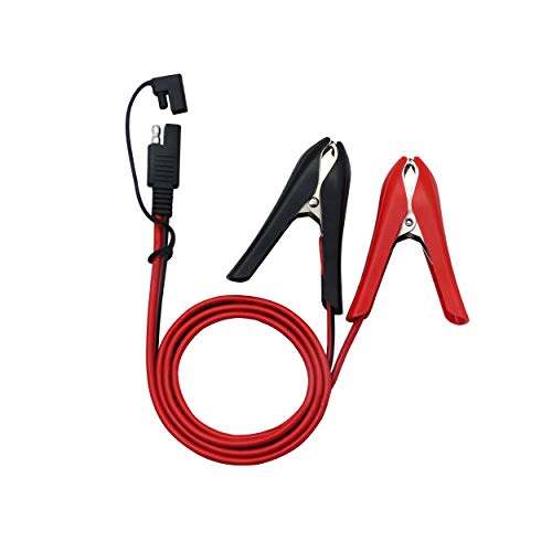 CERRXIAN 3.2FT 12V 14AWG Alligator Crocodile Clip to SAE Connector Quick Release Quick Disconnect Car Solar Power Charging Extension Cable,Black & Red C - color: Crocodile Clip
