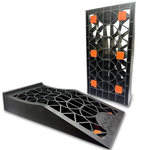 Car Ramps, Portable Low Profile Car Ramps for Garage, Heavy Duty Tire Ramps Service Ramps for Jack Support Low Chassis Cars for Oil Changes & Vehicle Maintenance, 2 PCS
