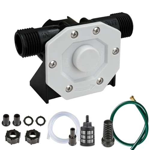 KITLUCK Hand Drill Pump, 750GPH Drill Powered Water Transfer Pump with Water Hose, Oil Tube and Adapter, Manual Water Pump for Drill, Small Self-Priming Electric Drill Pump for Water - color: Grey