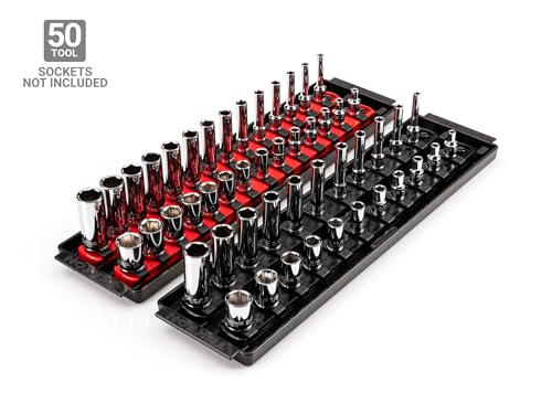 TEKTON 1/4 Inch Drive Socket Rail and Tray Set (50-Tool) | OST90902 | Made in USA