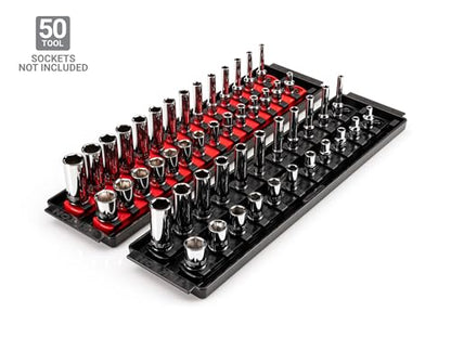 TEKTON 1/4 Inch Drive Socket Rail and Tray Set (50-Tool) | OST90902 | Made in USA