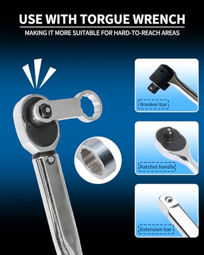 10 pc Torque Adapter Set 3/8'' Drive Torque Wrench Extension Adapter Set | Metric 12 Point Box End Torque Adapter Extension Set 10mm-19mm for Torquing Bolts or Nuts from Hard-to-reach Areas
