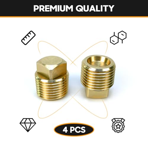 HAPDEN Boat Plugs 1/2 Inch Npt Solid Brass Boat Drain Plug, 4 Pack Garboard Drain Plug Boat Drain Plug Fits Most Boat Hulls (1/2 Inch NPT) - color: Yellow