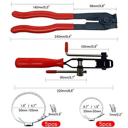 For Auto/ATV Most Cars CV Joint Boot Clamp Pliers,Ear Clamps Pliers,Small/Large Joint Axle Boot Clamp,Universal Adjustable Stainless Steel Drive Shaft CV Boot Clamp