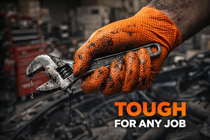 AroCare 8 Mil Orange Nitrile Gloves,3D Raised Diamond Texture-Latex & Powder Free-Industrial, Mechanic - size: Small, style: Case of 1000