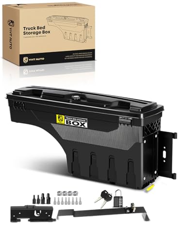 YHTAUTO Truck Bed Storage Tool Box Lockable Compatible with 2004-2012 Chevrolet Colorado & GMC Canyon, Passenger Side, Swing Waterproof Wheel Well Toolbox - size: Passenger Side, style: 2004-2012
